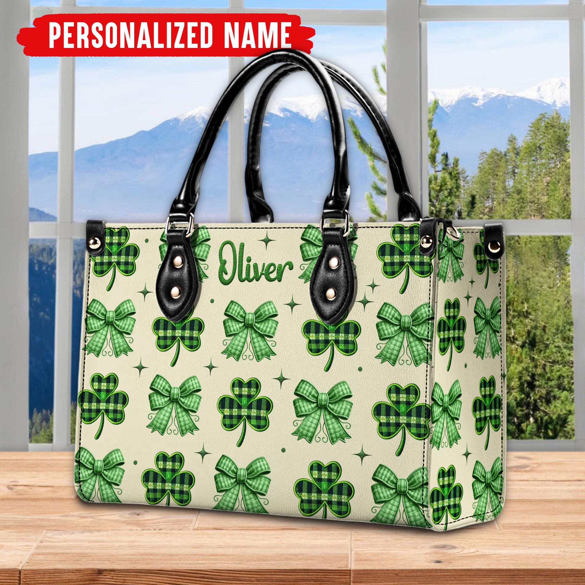 Personalized Effect ST. Patrick' Day Leather Bag, St Patrick Leather Bag