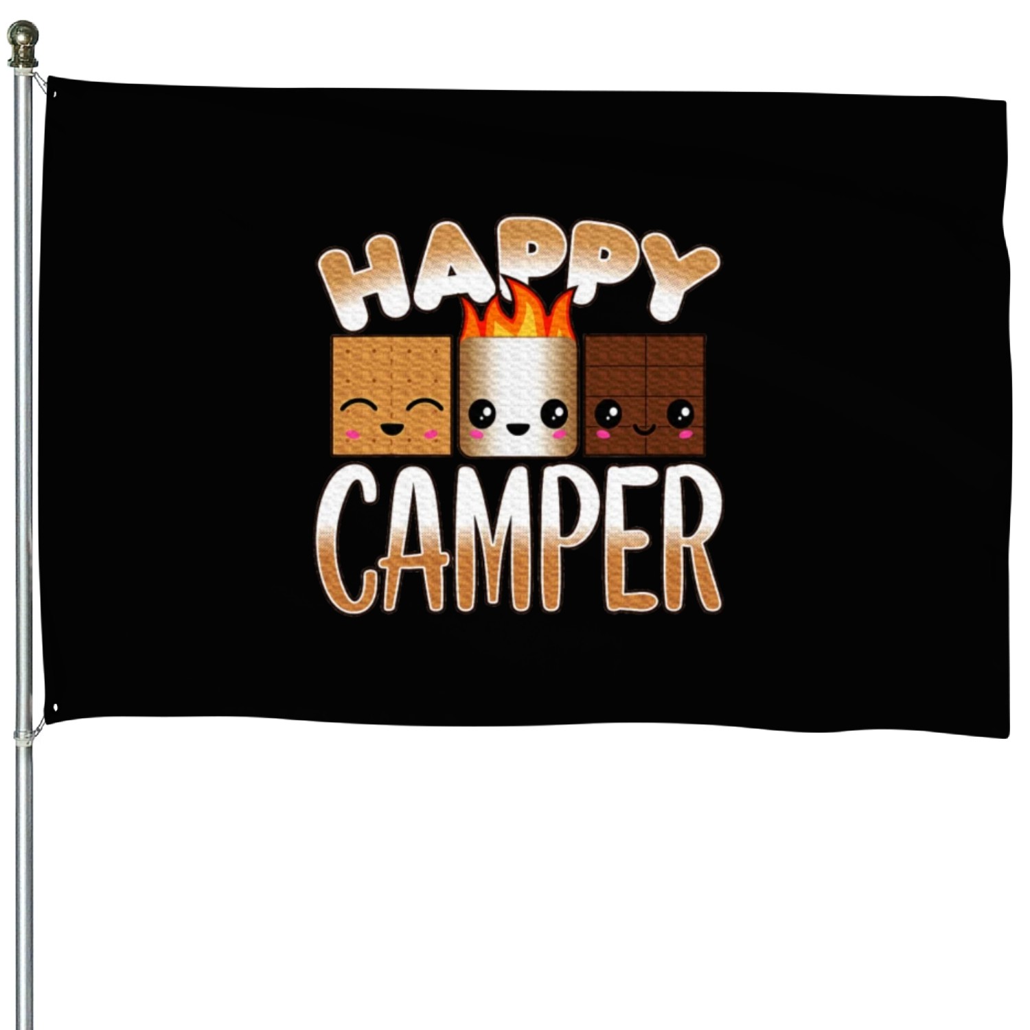 Campfire Camping Outdoor Friends Smores Happy House Flags