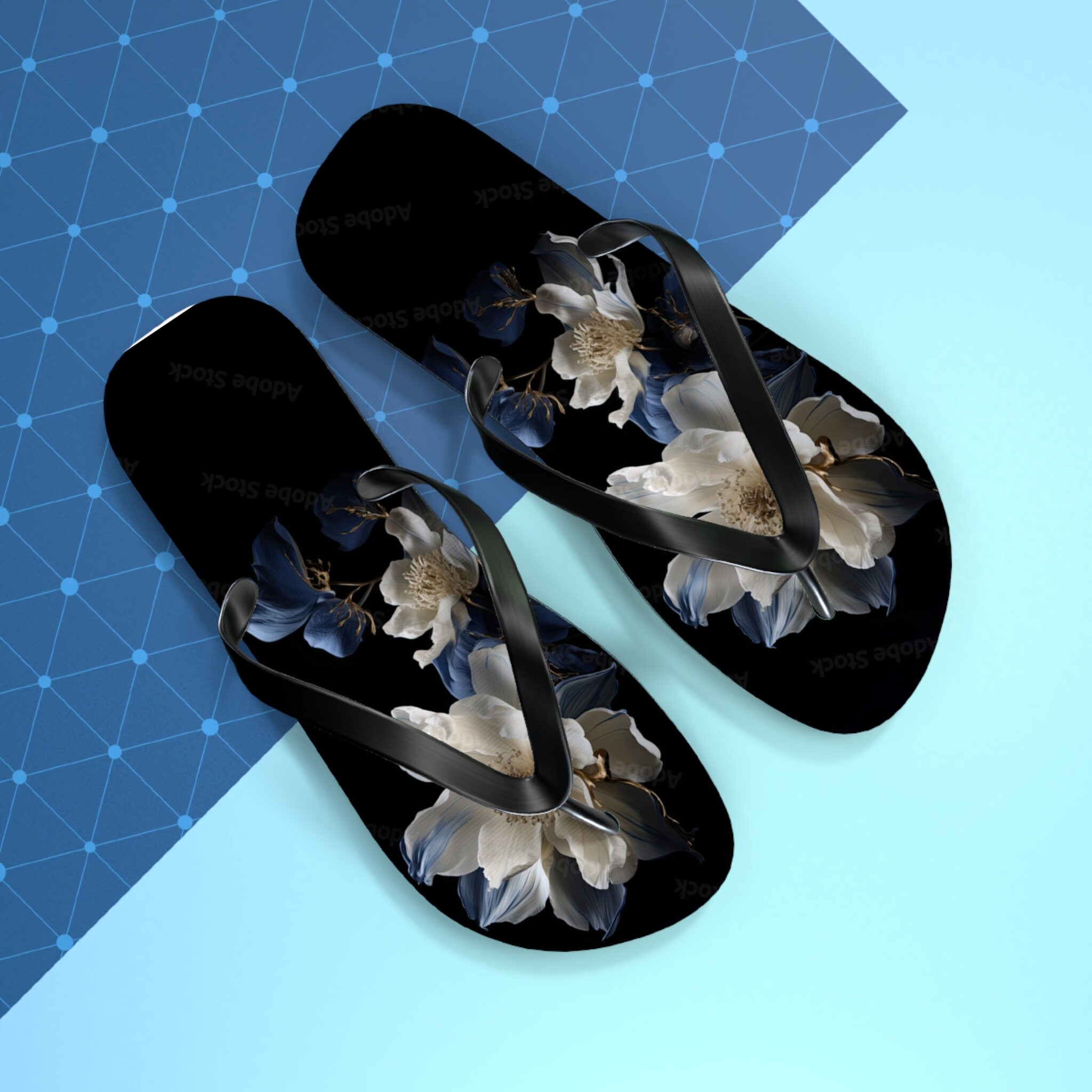 Floral design, Lillies, Islander Design, Hawaian Style Flip Flops