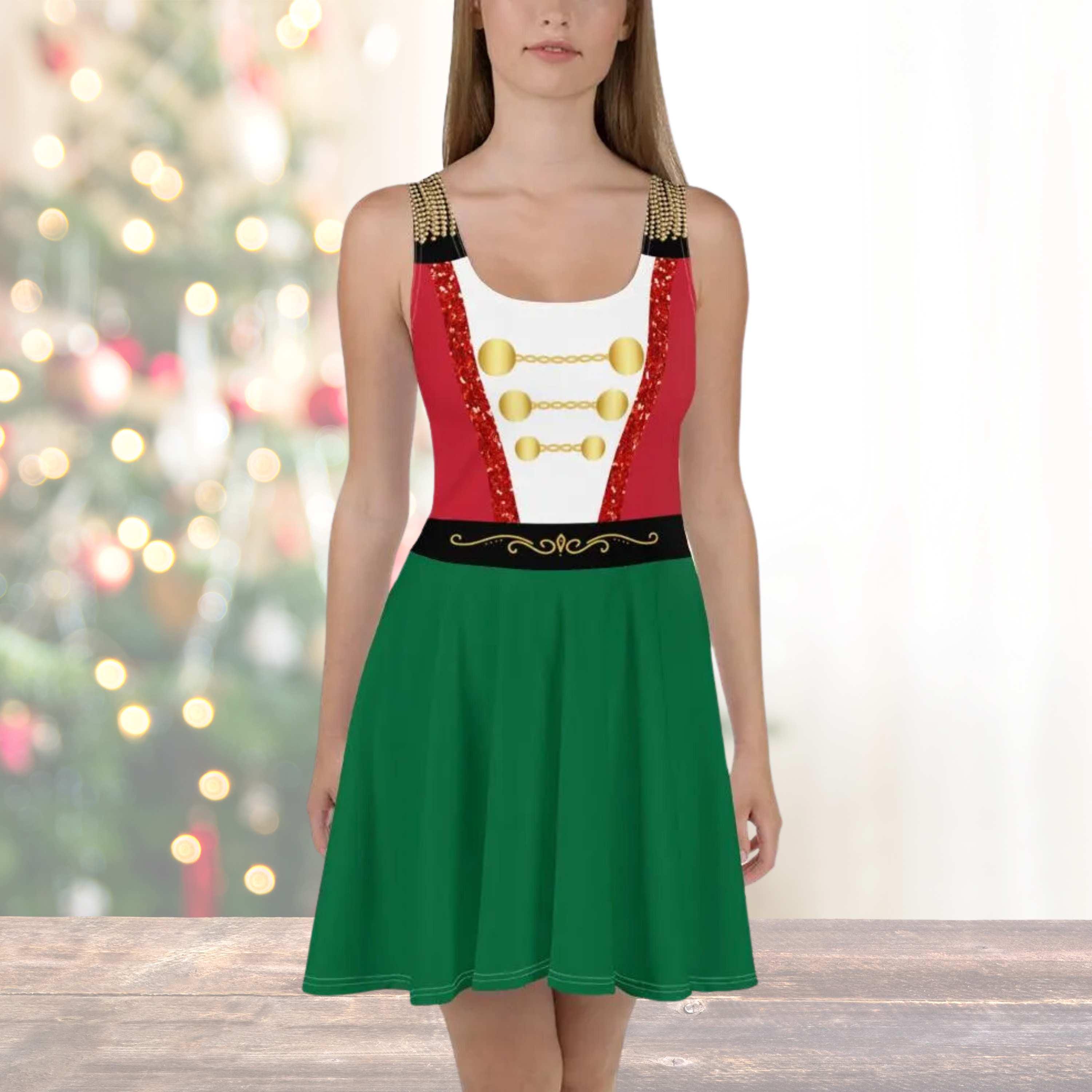 Women's Nutcracker Christmas Dress Holiday Skater Dress