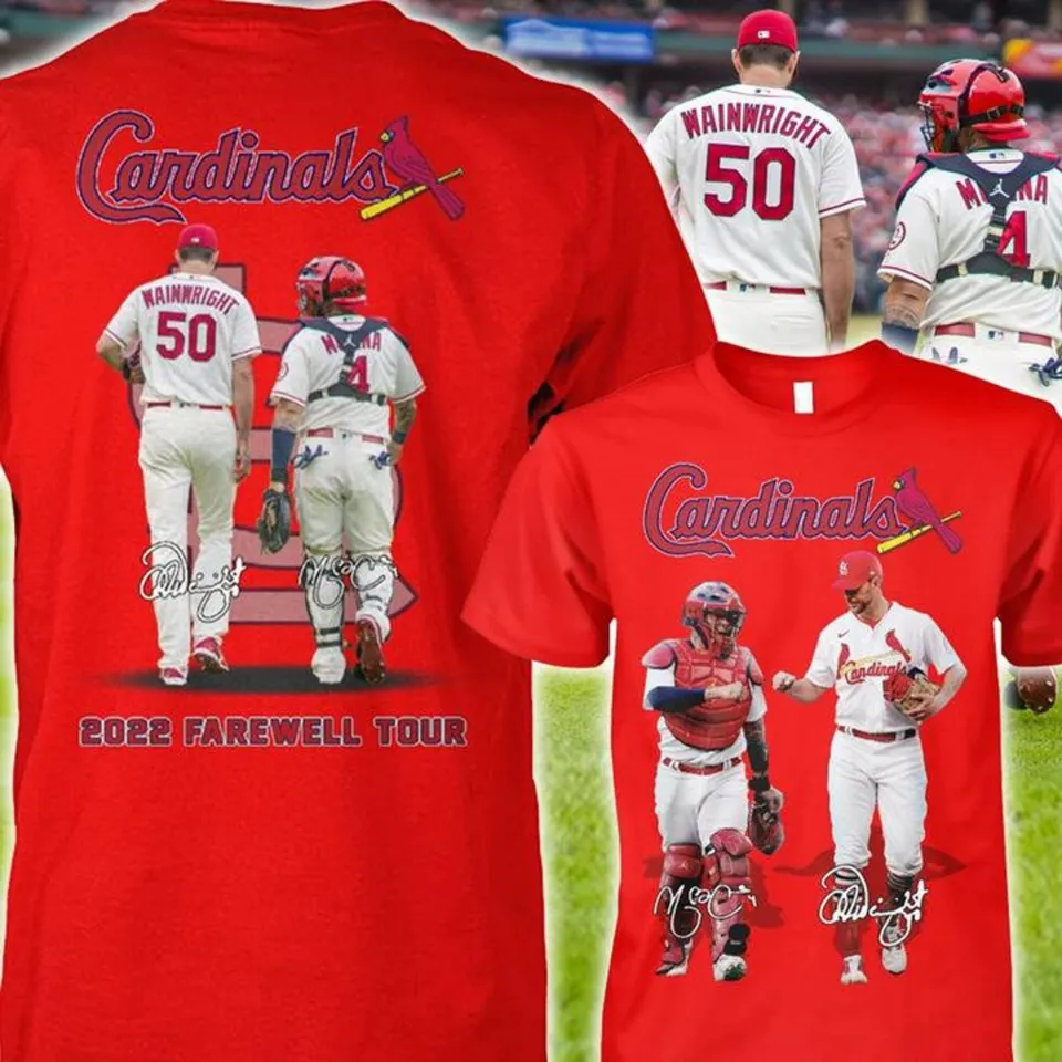 2022 Farewell Tour Adam Wainwright x Yadier Molina Signature Double Sided T-shirt