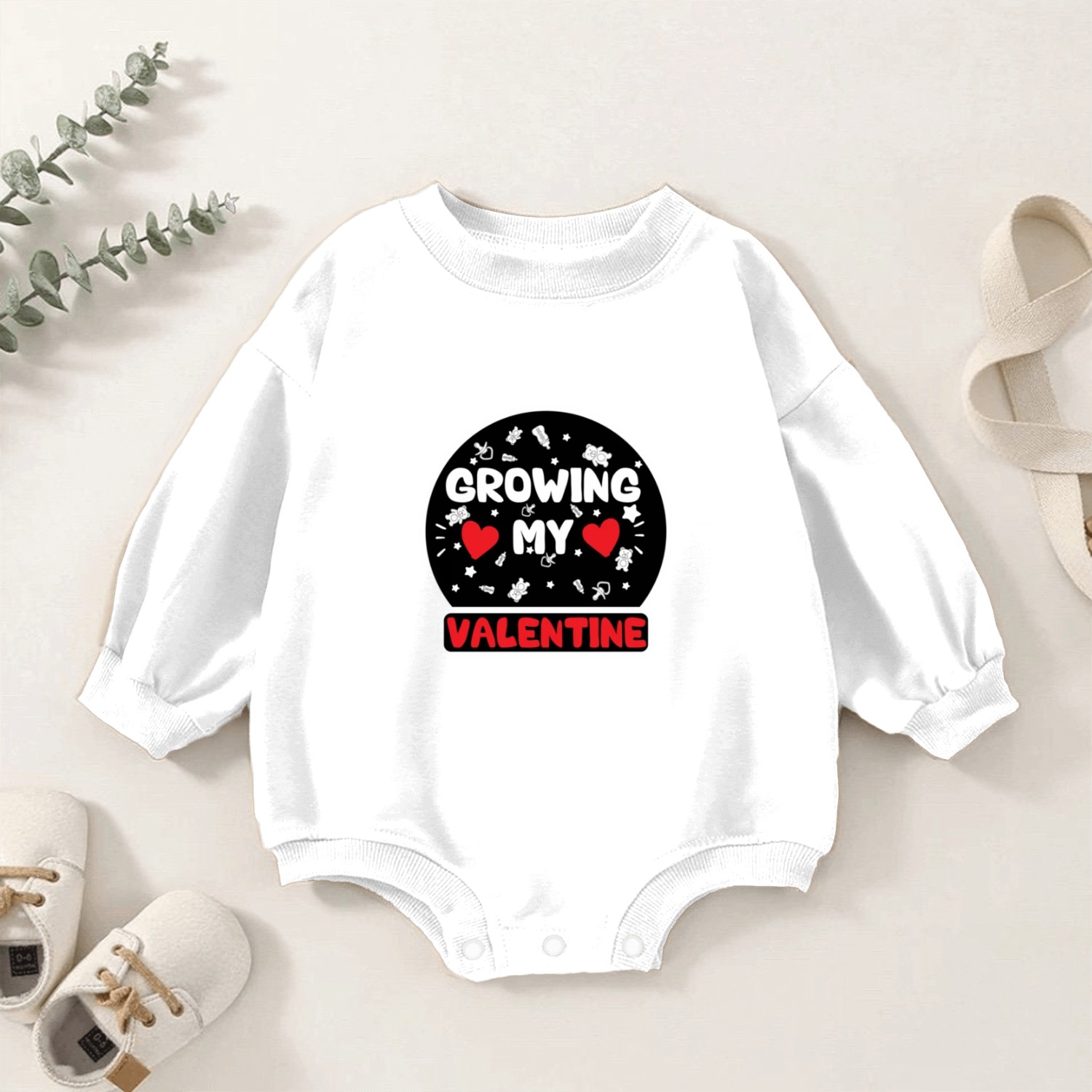 Growing My Valentine for Valentines day 20221978 Baby Romper Sweatshirts