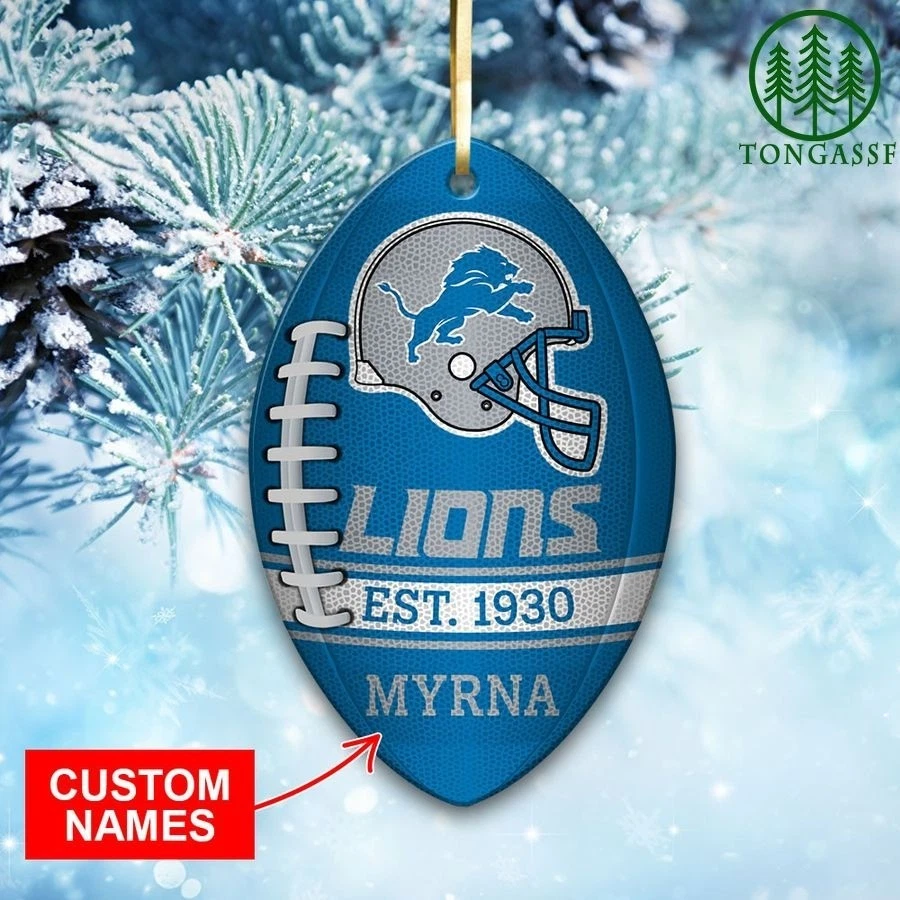 Personalized Detroit Football Team Lions Christmas Ornament Gift Decor