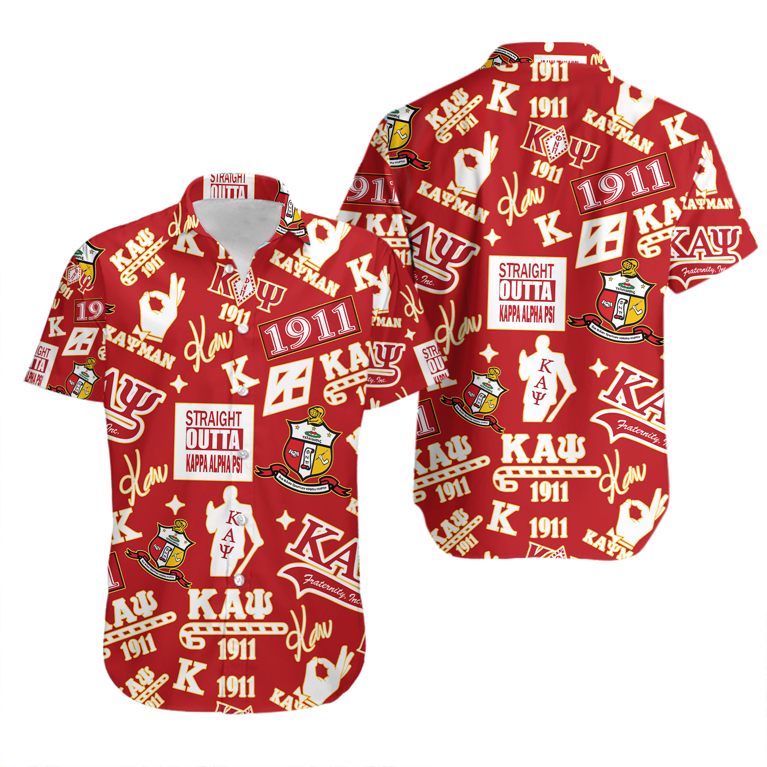 Kappa Alpha Psi Shirt, Kappa Alpha Hawaiian Shirt/Shorts, Sorority Matching Outfit