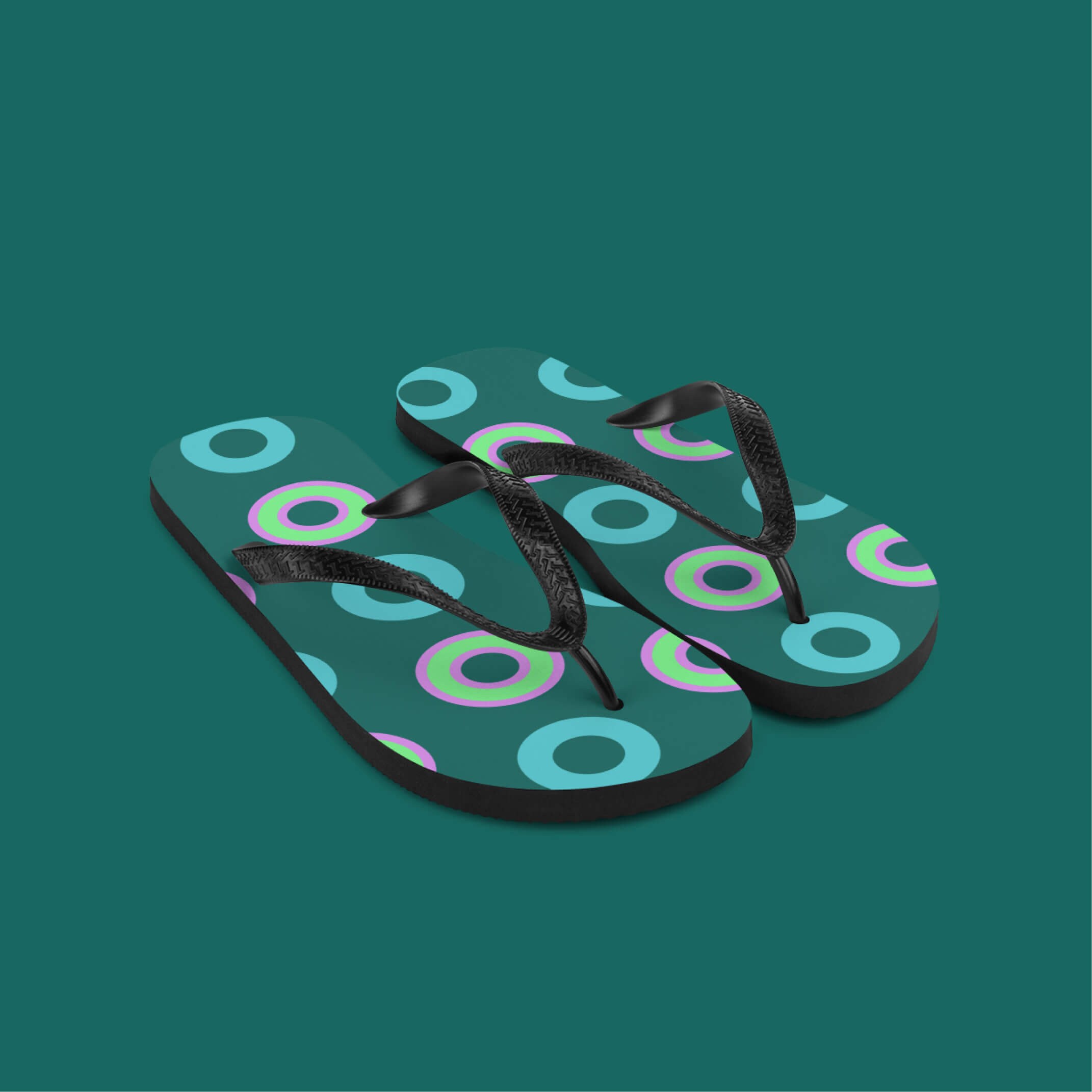 Flip Flops Phish Fishman Donut Pattern - Mondegreen Festival Shoes - Concert Sandals - Unisex