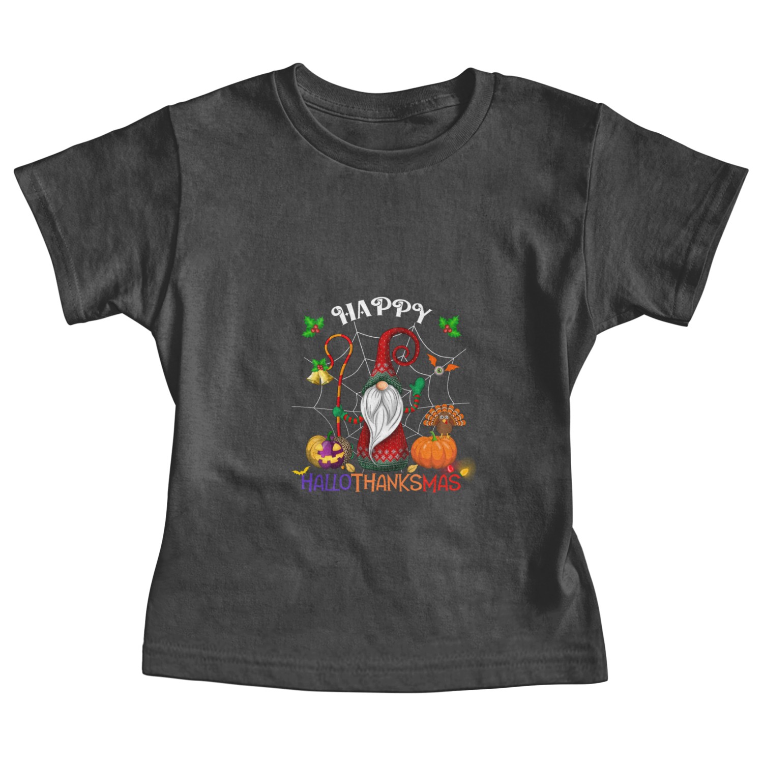 Happy HalloThanksMas Gnome Baby Tees