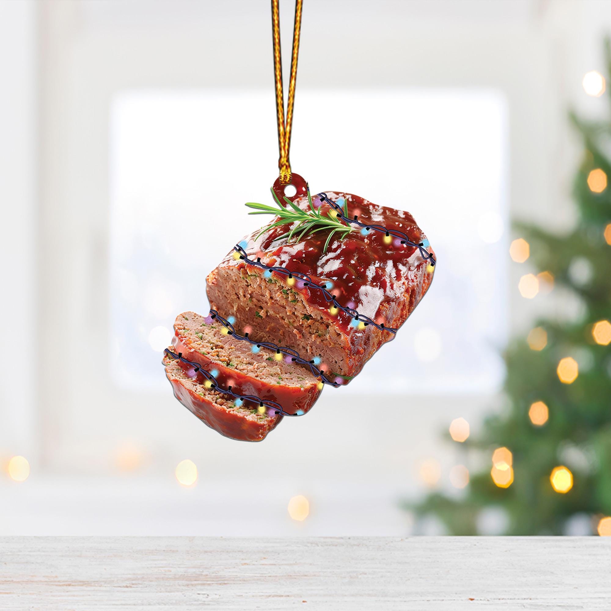 Meatloaf Ornament, Meatloaf Christmas Decor, Meatloaf Hanging Decor, Food Holiday Gift Meatloaf Lover Gift