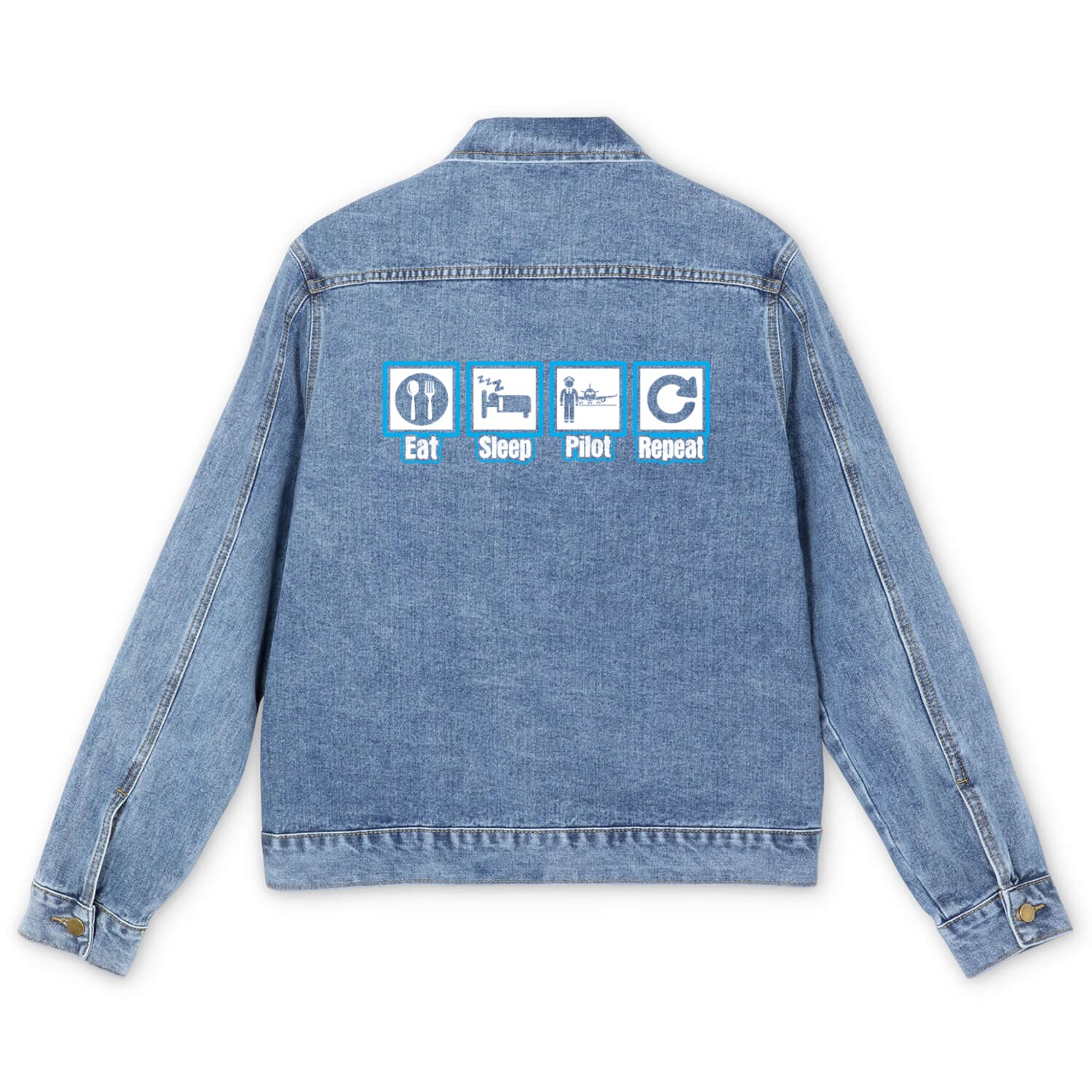Eat Sleep Pilot Repeat Men's Denim Jackets