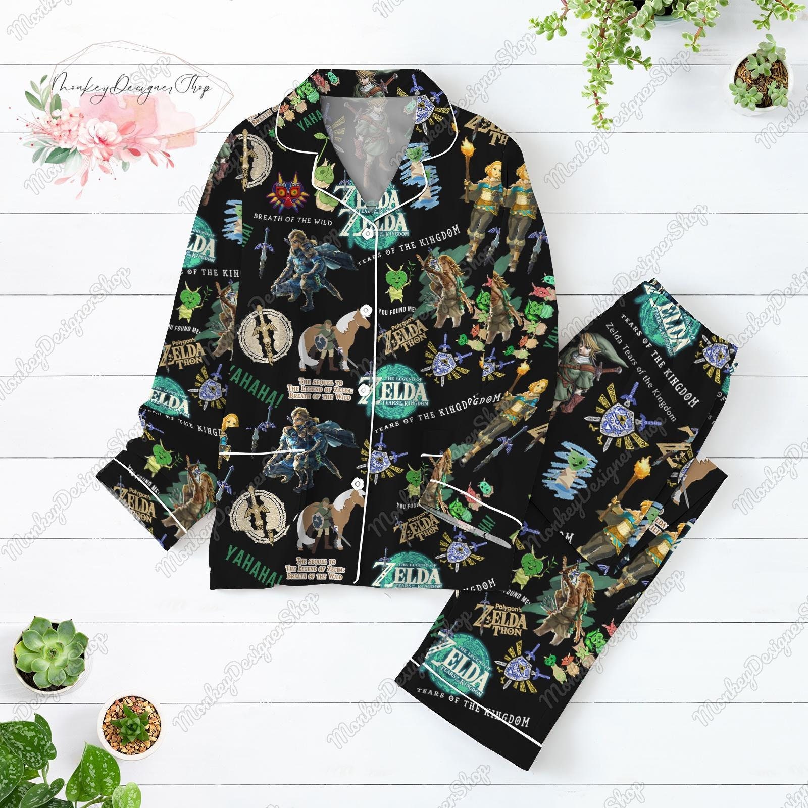 Zelda Pajamas Set, Zelda Shirt, Zelda Pajamas, Zelda Pajamas Pant, Tears Of The Kingdom Shirt, Game Shirt, Legend Of Zelda Pajamas