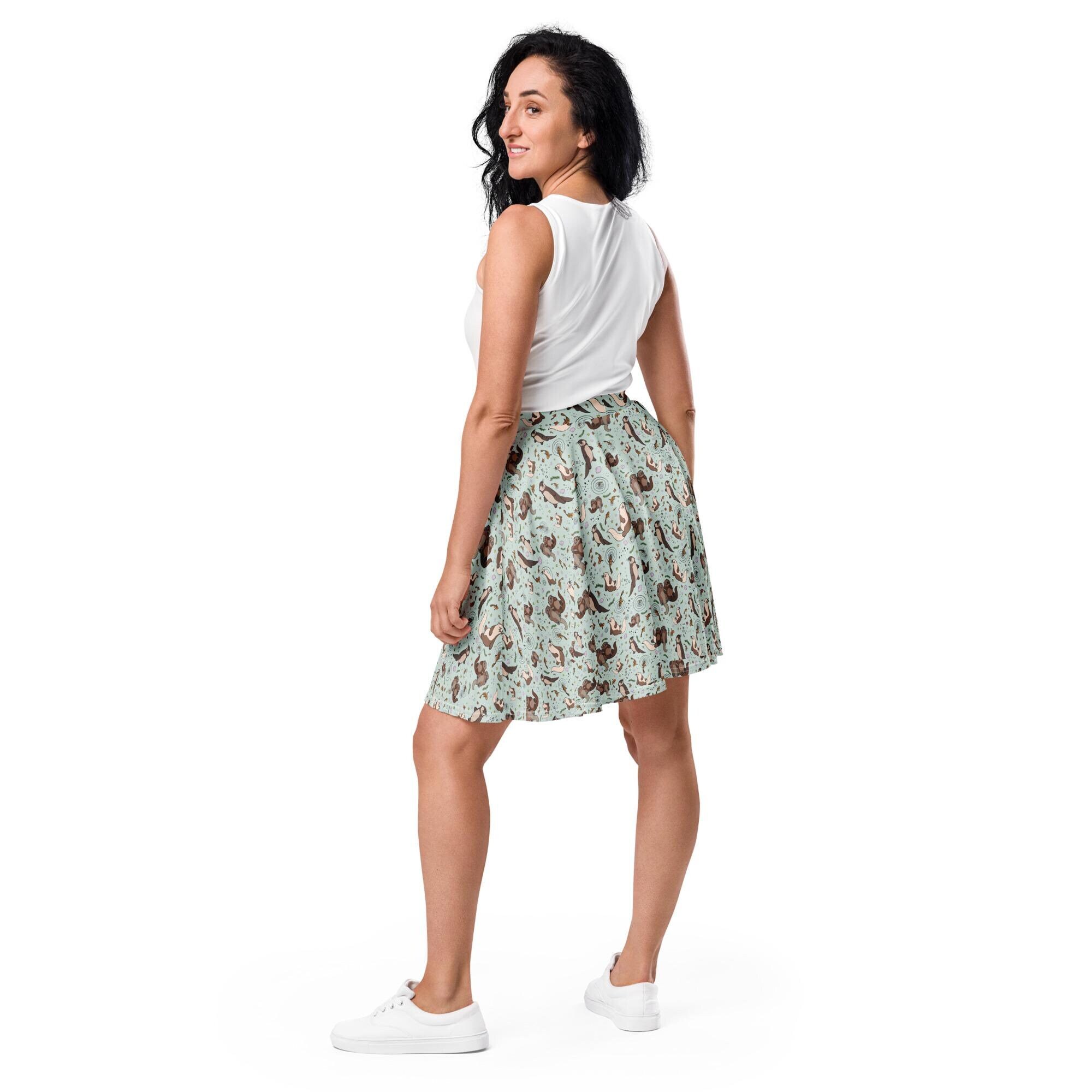 Cute Sea Otter Skater Skirt