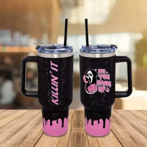 Killin It You Hang Up First Halloween Bling 40oz Tumbler, Ghostface 40oz Tumbler