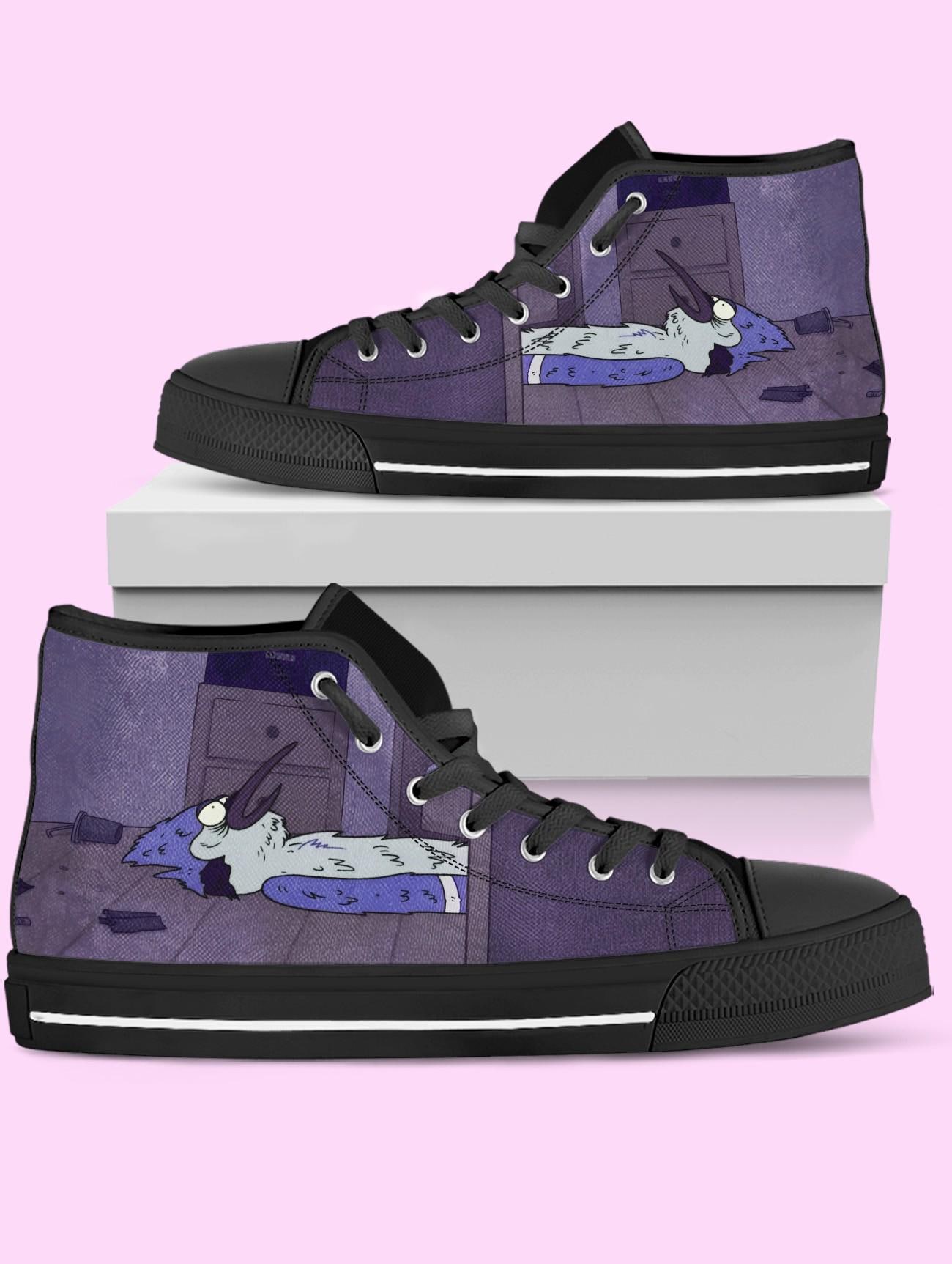 Regular Show Mordecai High Top Shoes, Cartoon Shoes