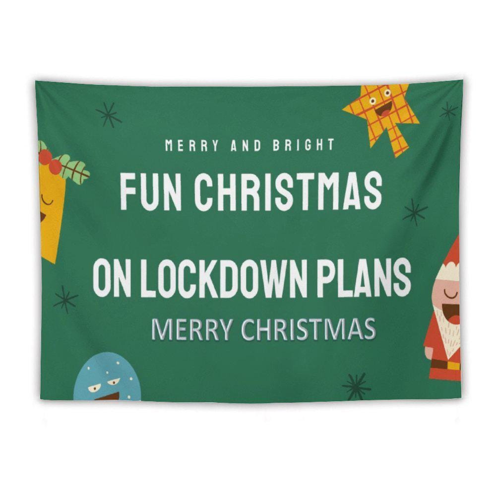 Merry and Bright Lockdown Christmas Tapestry a fun and festive festive wall hanging for wall Christmas decorations