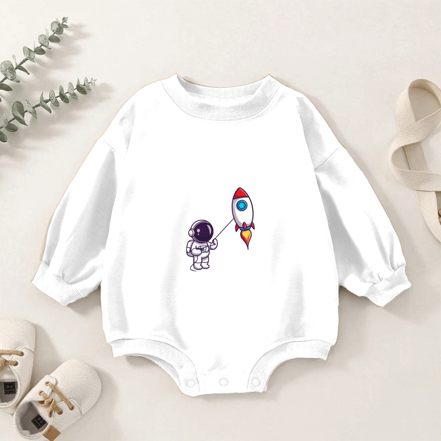 play with rocket balloon Baby Romper Sweatshirts