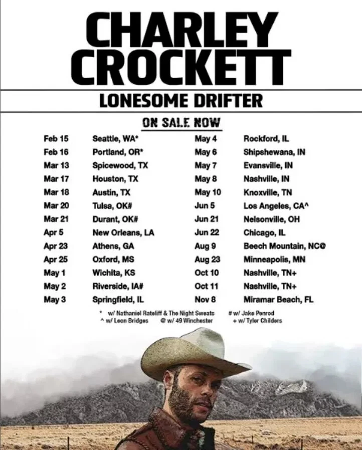 Charley Crockett 2025 Tour Poster, gift for fans Livingroom Decor