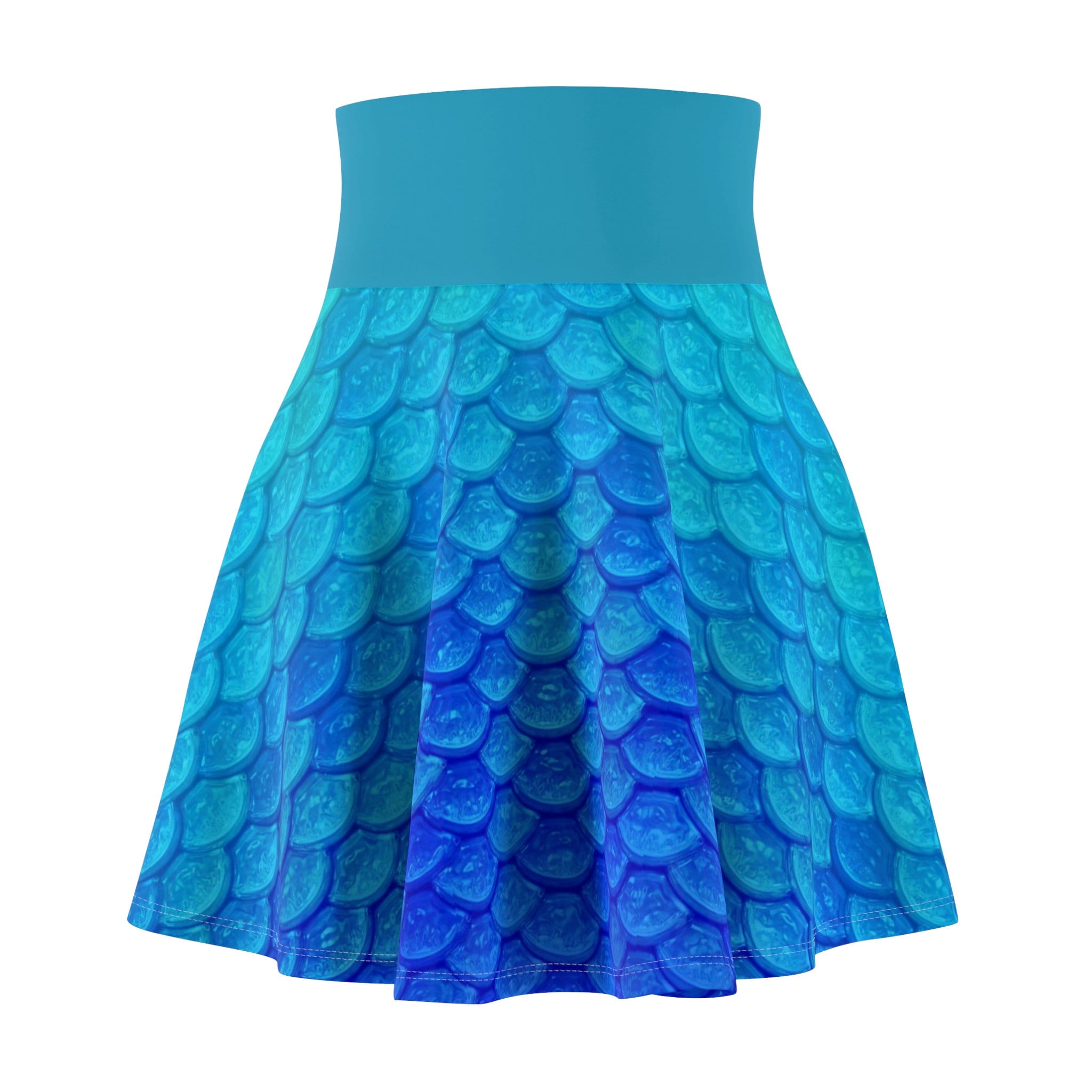 Mermaid scales, Turquoise blue women's running skirt