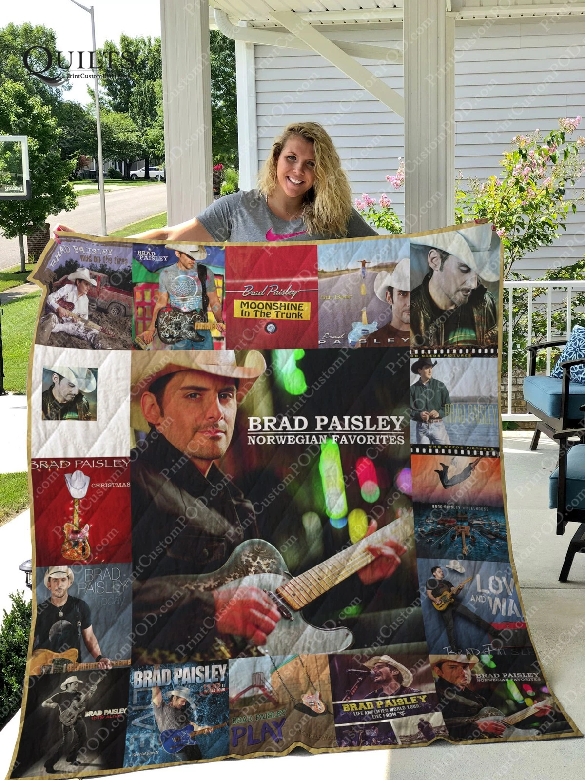 Brad Paisley Quilt Blanket Gift for Fan