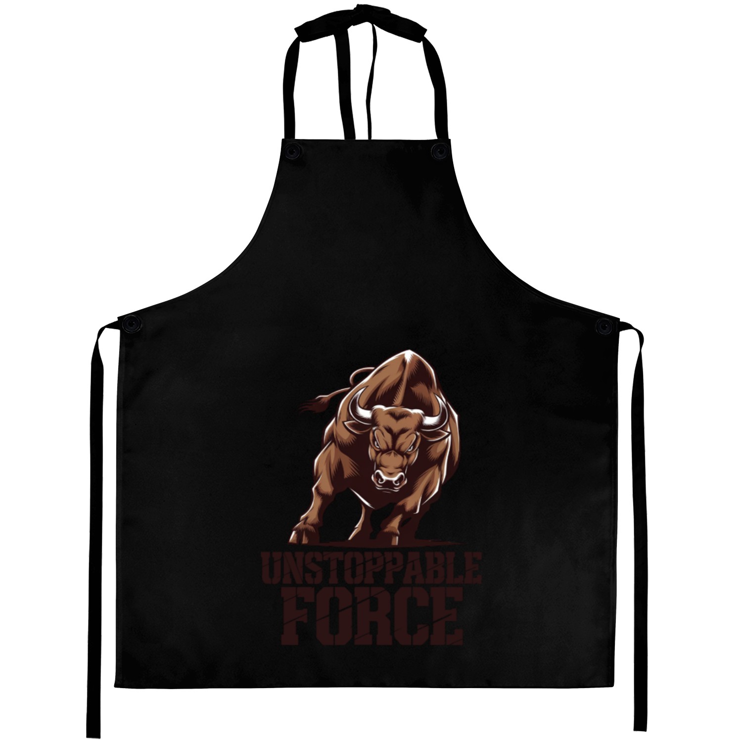 Unstoppable Bull: Raw Power in Motion Aprons