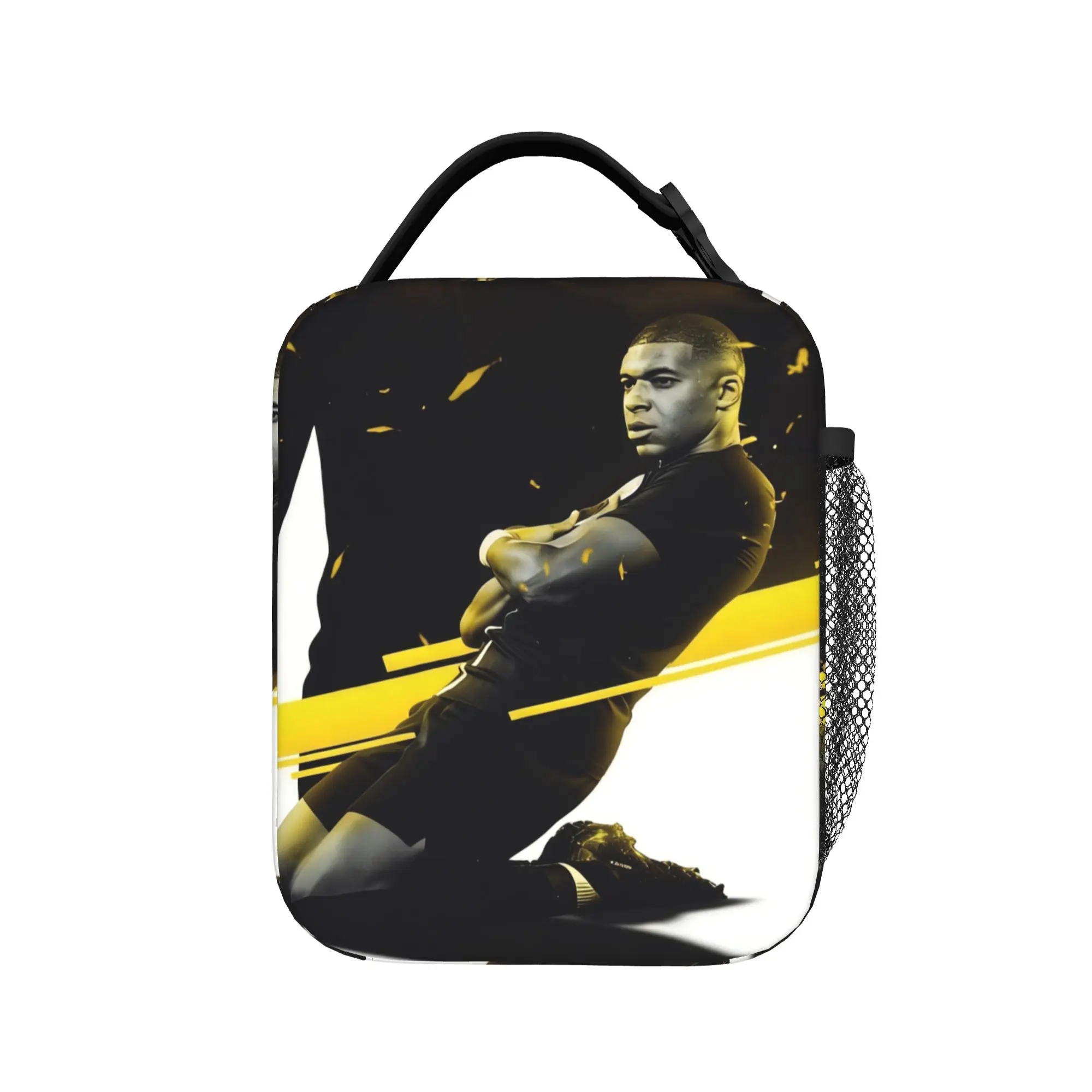 Mbappes Insulated Kids Lunch Bag Portable Football Soccer Thermal Tote Lunch Box