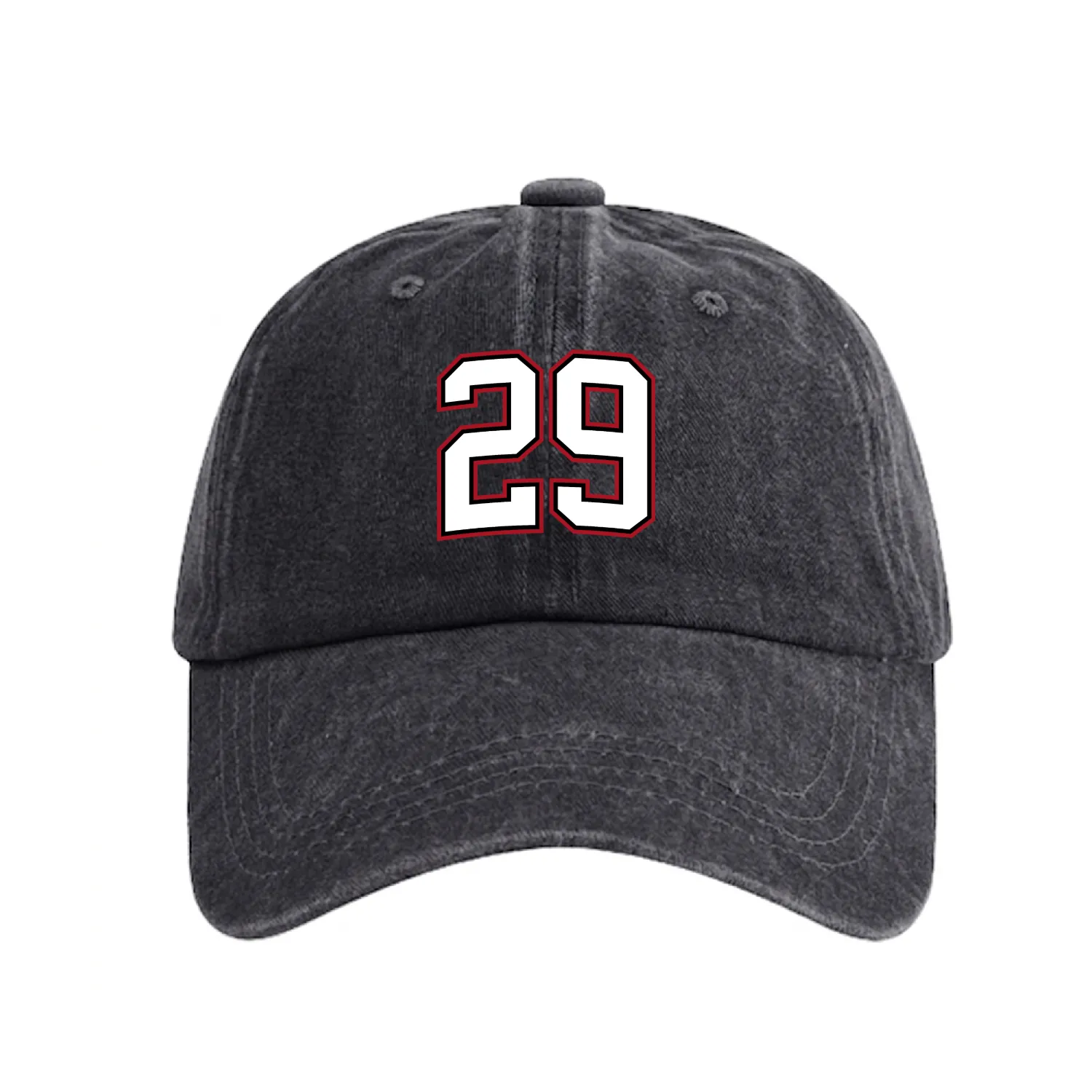 Number Twenty Nine 29 Washed Denim Baseball Caps