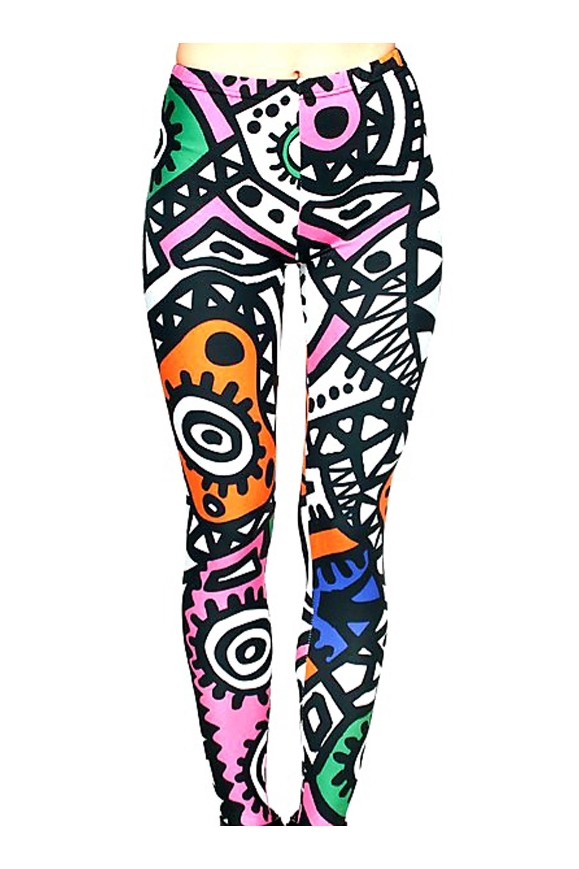 Tribe Leggings, Super Soft Milk Silk Leggings, Colourful Leggings, Tribal Leggings