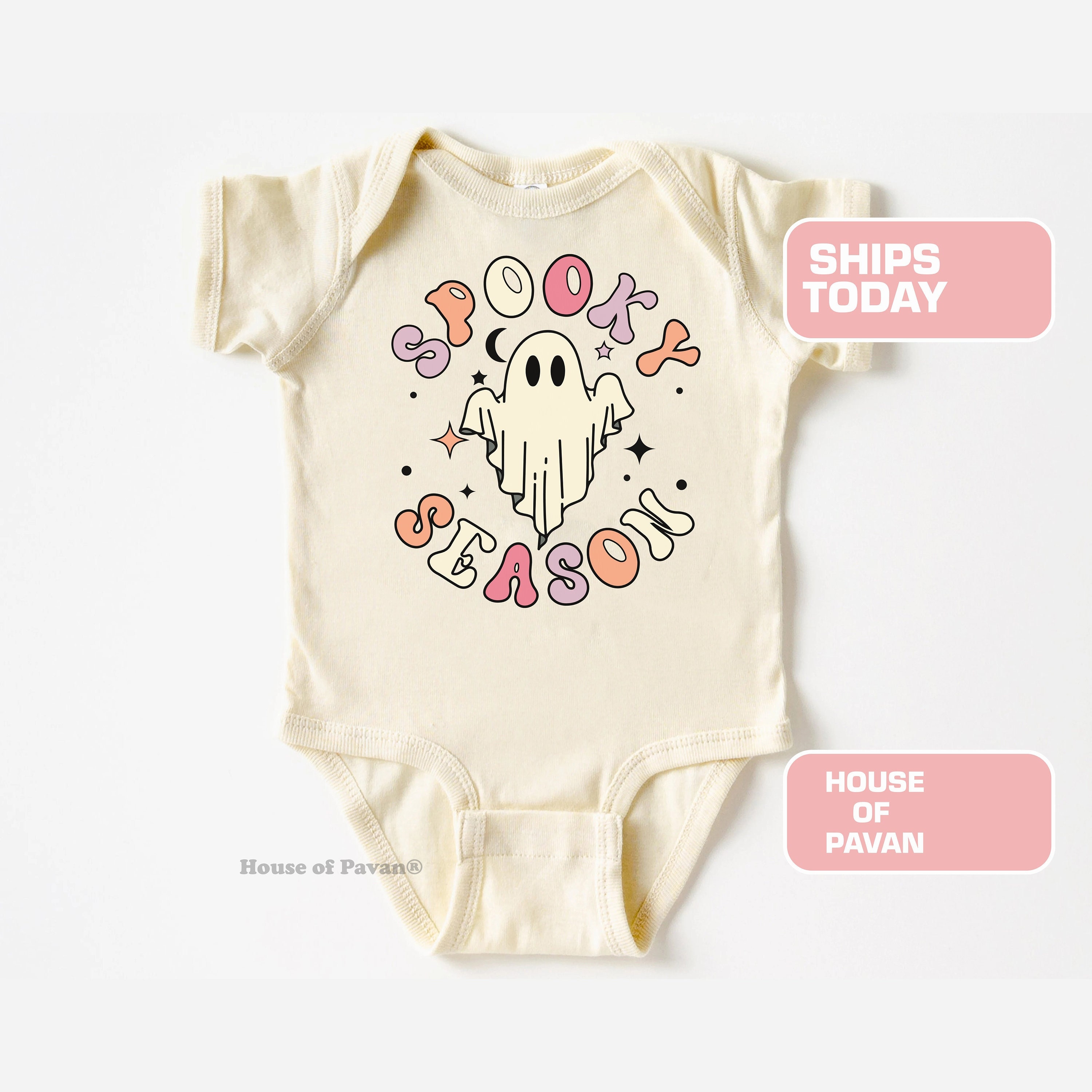 Spooky Season Baby Onesie, Retro Halloween Bodysuit, Baby Halloween Outfit