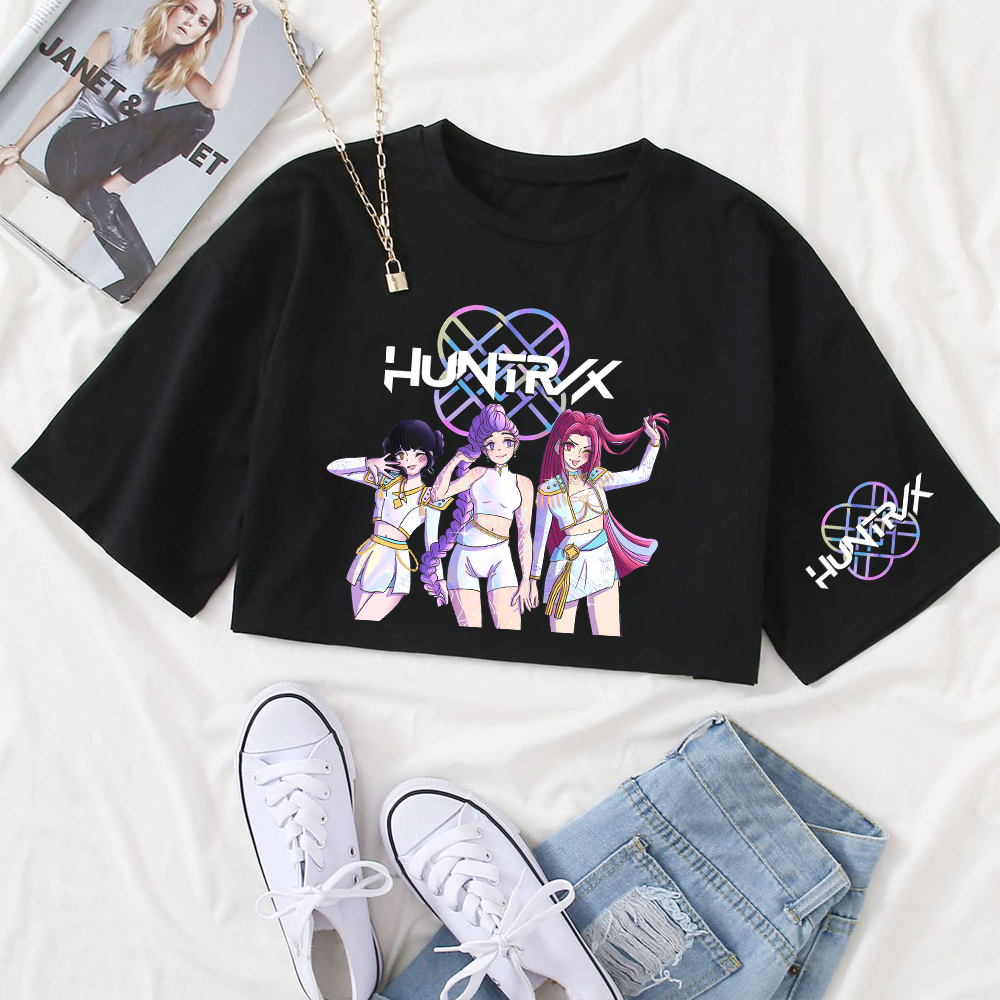Anime KPop Demon Hunters Crop Top for Girls