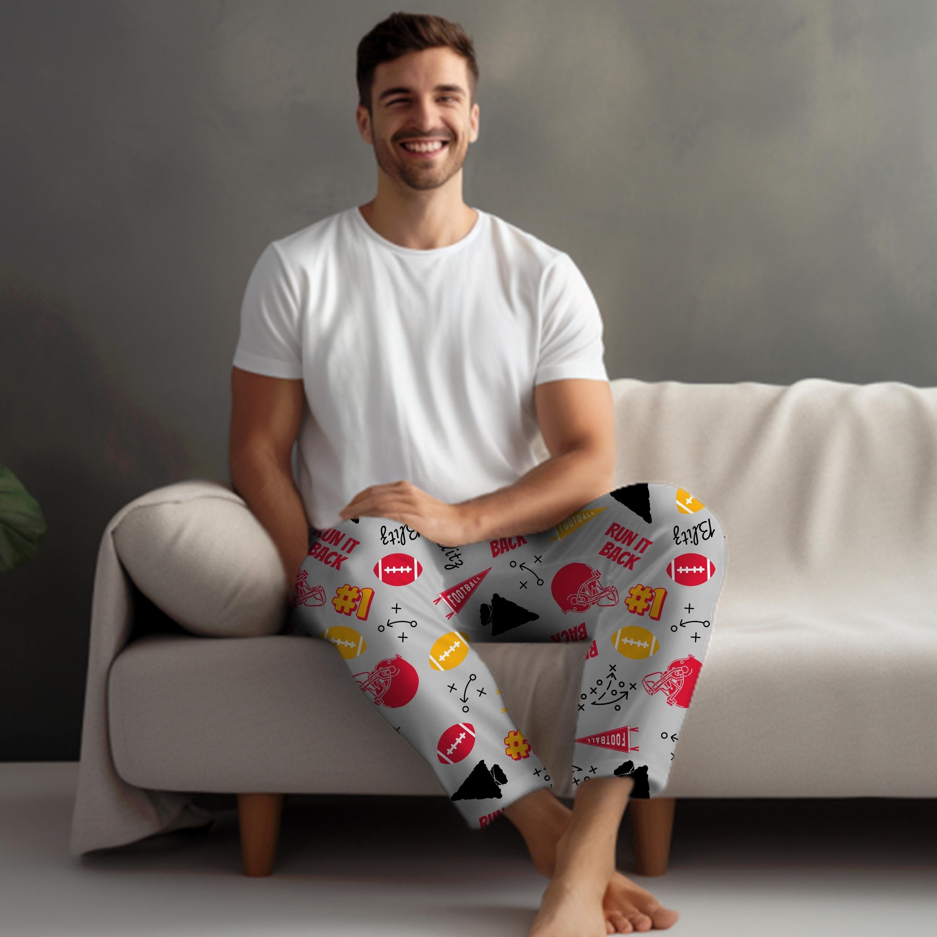 Kansas Football Men's Pajama Pants, Football Fan Dad Gift, Football Lover Gift, Birthday Gift Husband, Dad, Friend, KC Football Lovers