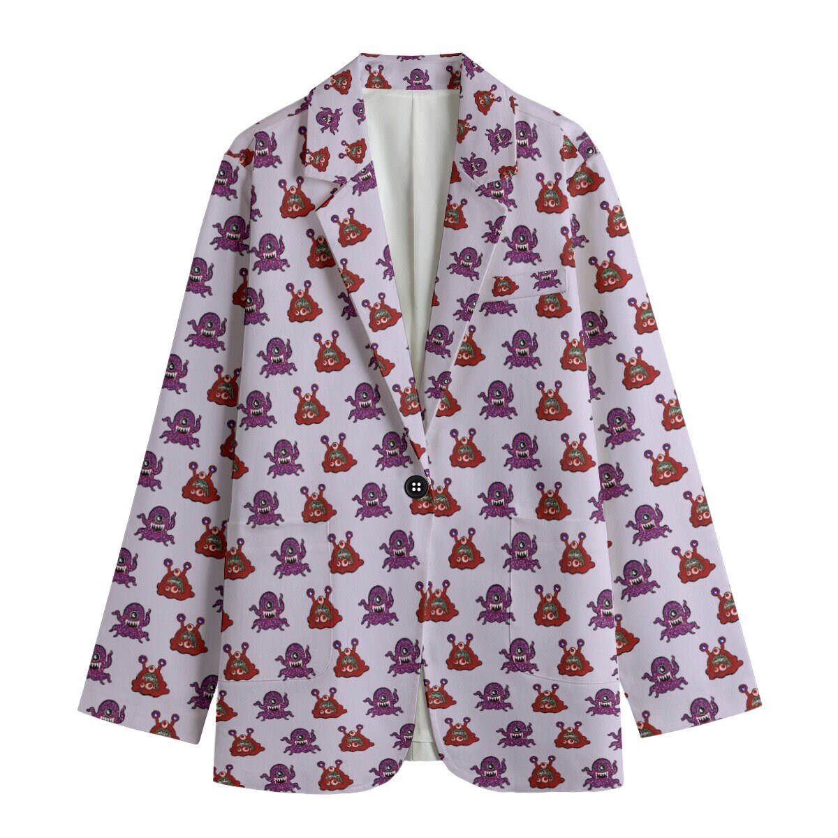 Women's Leisure Blazer, Halloween Monsters Blazer, Halloween party, Monsters Blazer, Halloween jacket, Monsters jacket
